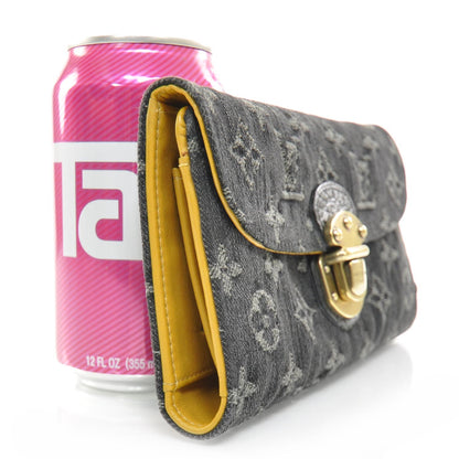 Louis Vuitton Denim Amelia Wallet Black 3 of 7