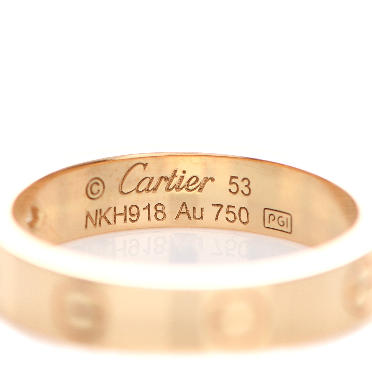 Cartier 18K Yellow Gold Diamond 4mm LOVE Wedding Band Ring 53 6.5 4 of 5