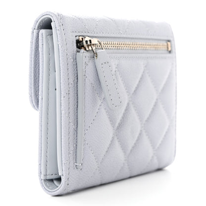 Chanel Caviar Quilted Compact Flap Wallet Light Grey 3 of 9