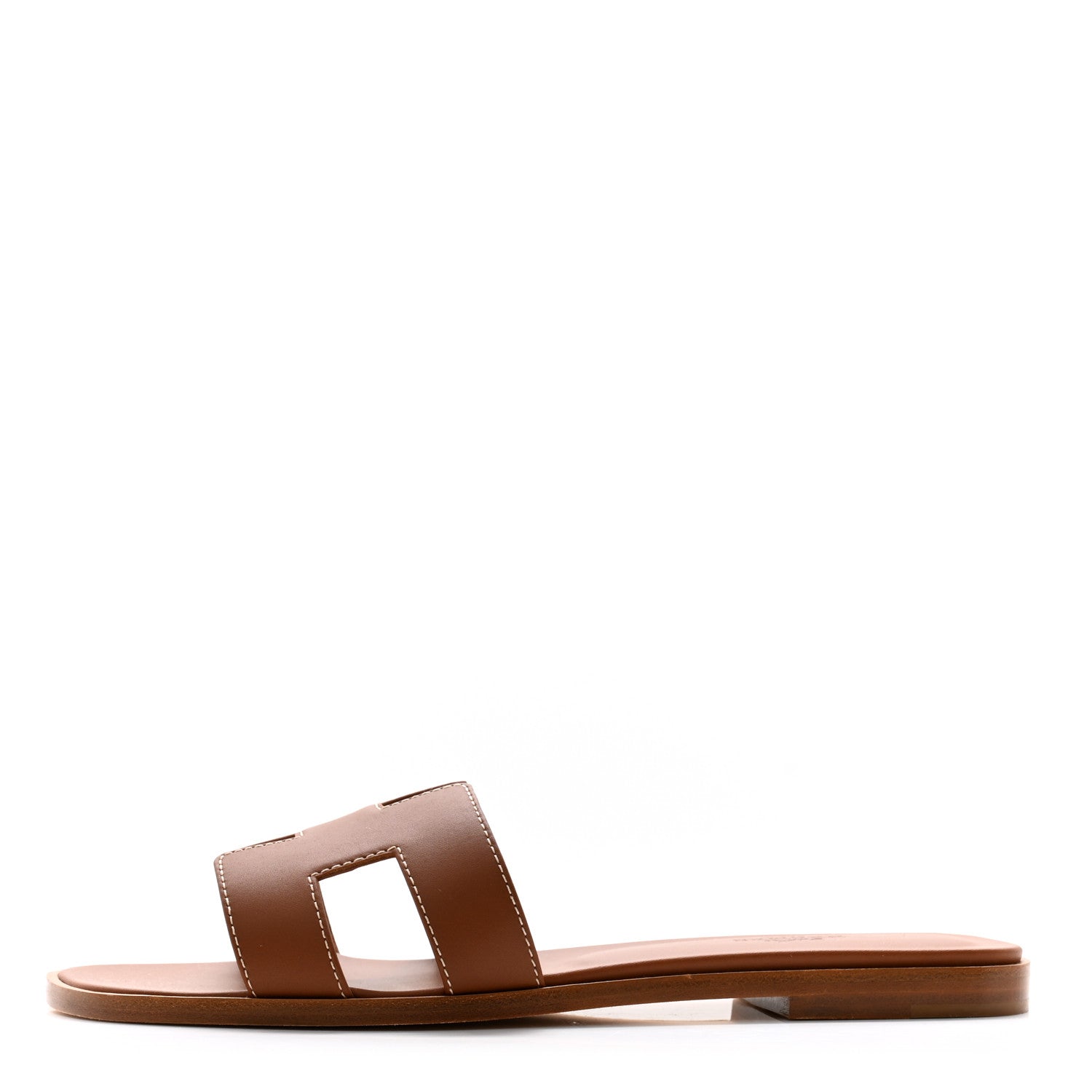 Hermes Box Calfskin Oran Sandals 38 Gold 1 of 10