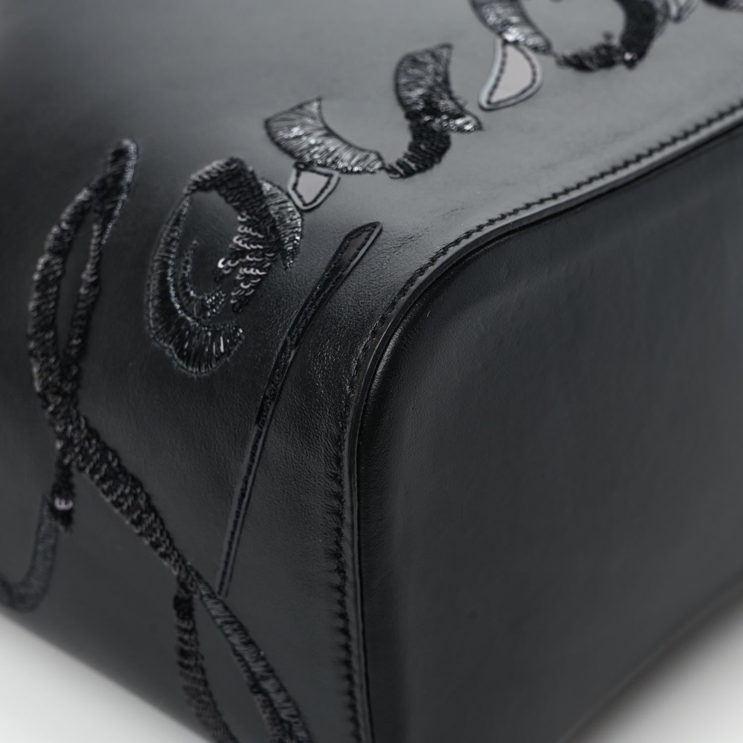 Christian Louboutin Calfskin Paris Marie Jane Logo Backpack Black 9 of 11