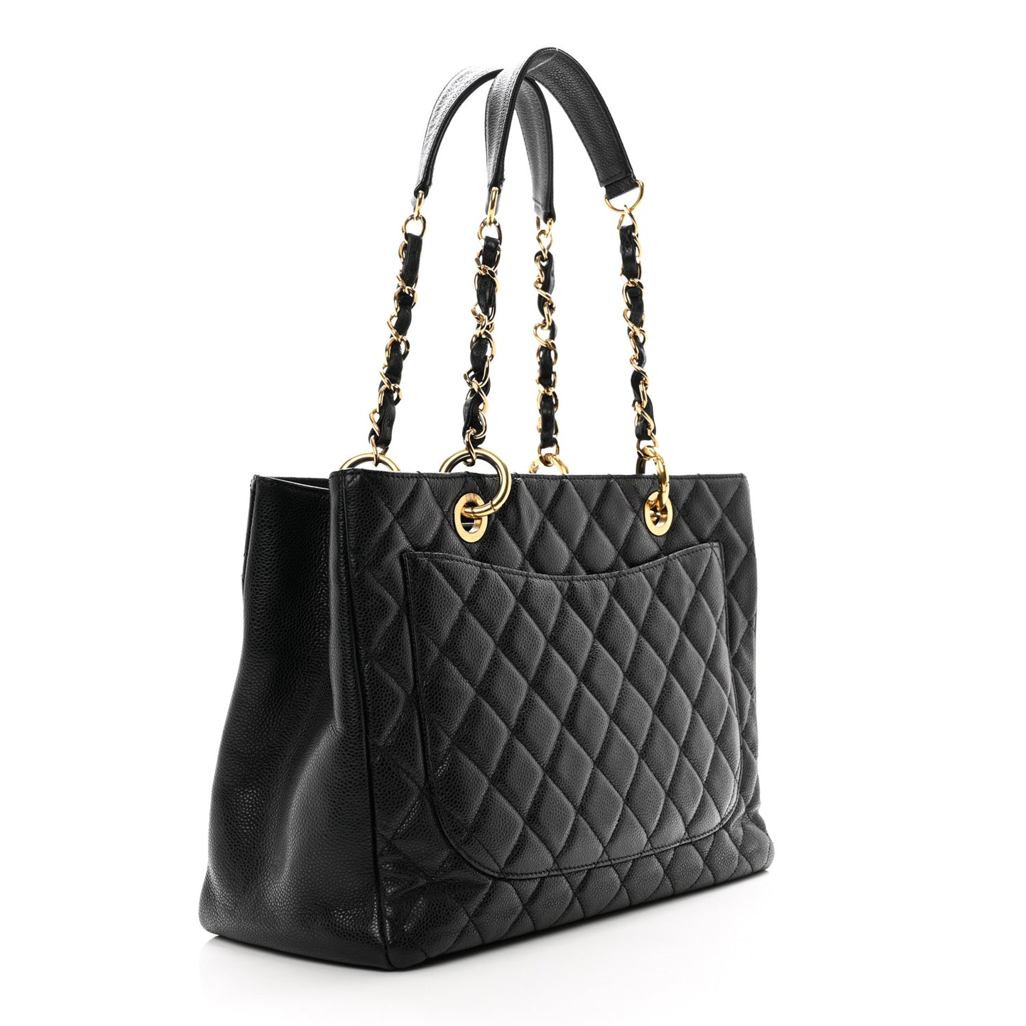 Caviar Quilted Grand Shopping Tote GST Black