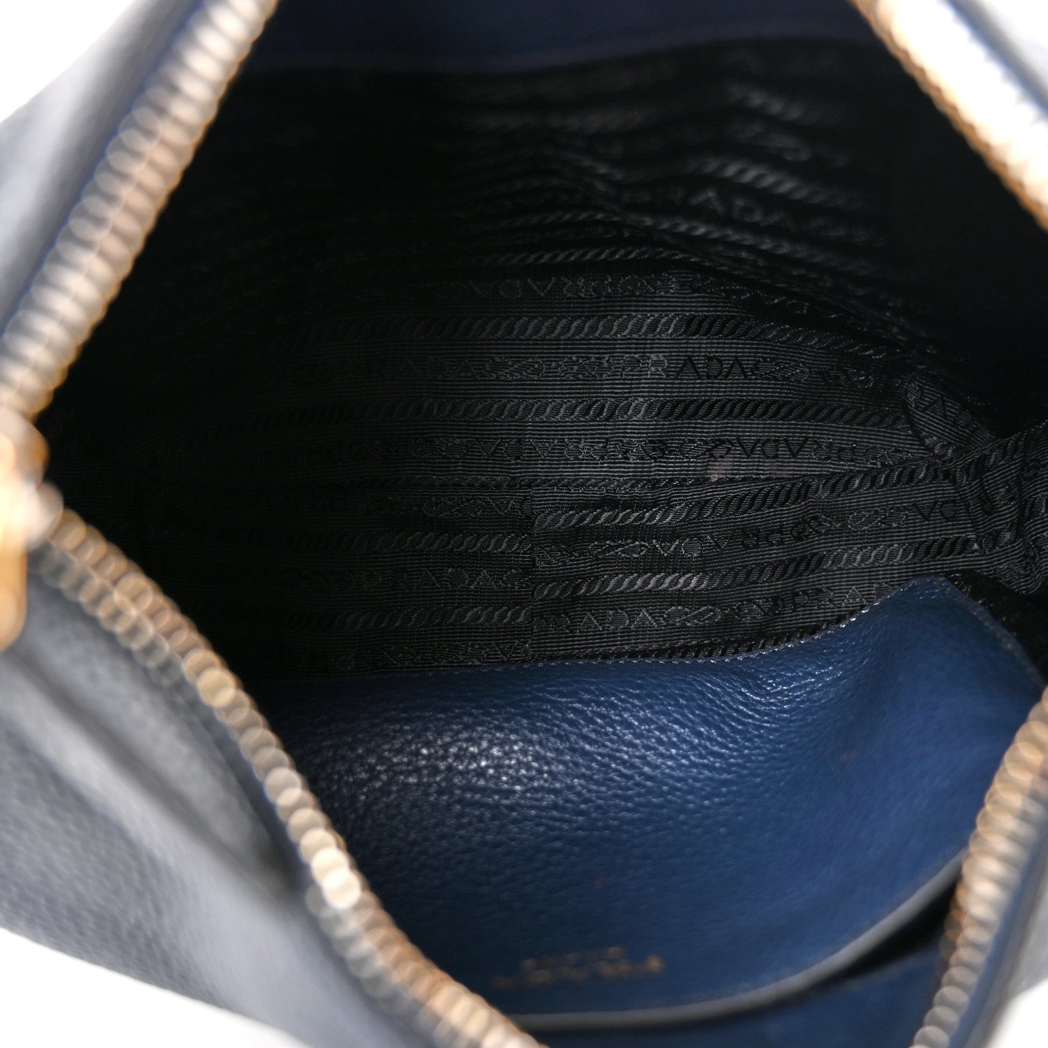 Prada Vitello Phenix Small Zippered Messenger Hobo Baltico 5 of 10