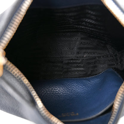 Prada Vitello Phenix Small Zippered Messenger Hobo Baltico 5 of 10