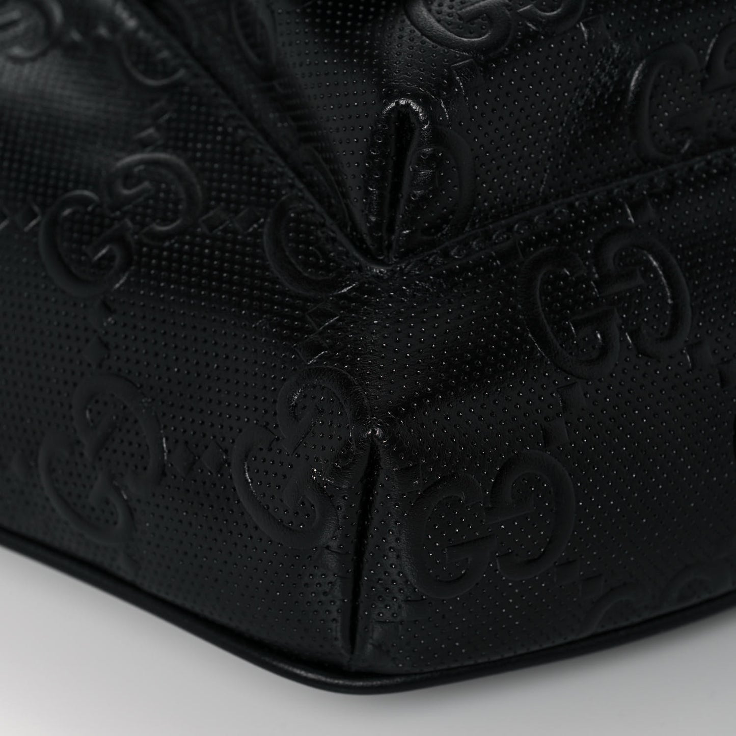 Calfskin GG Tennis Embossed Pocket Belt Bag Black