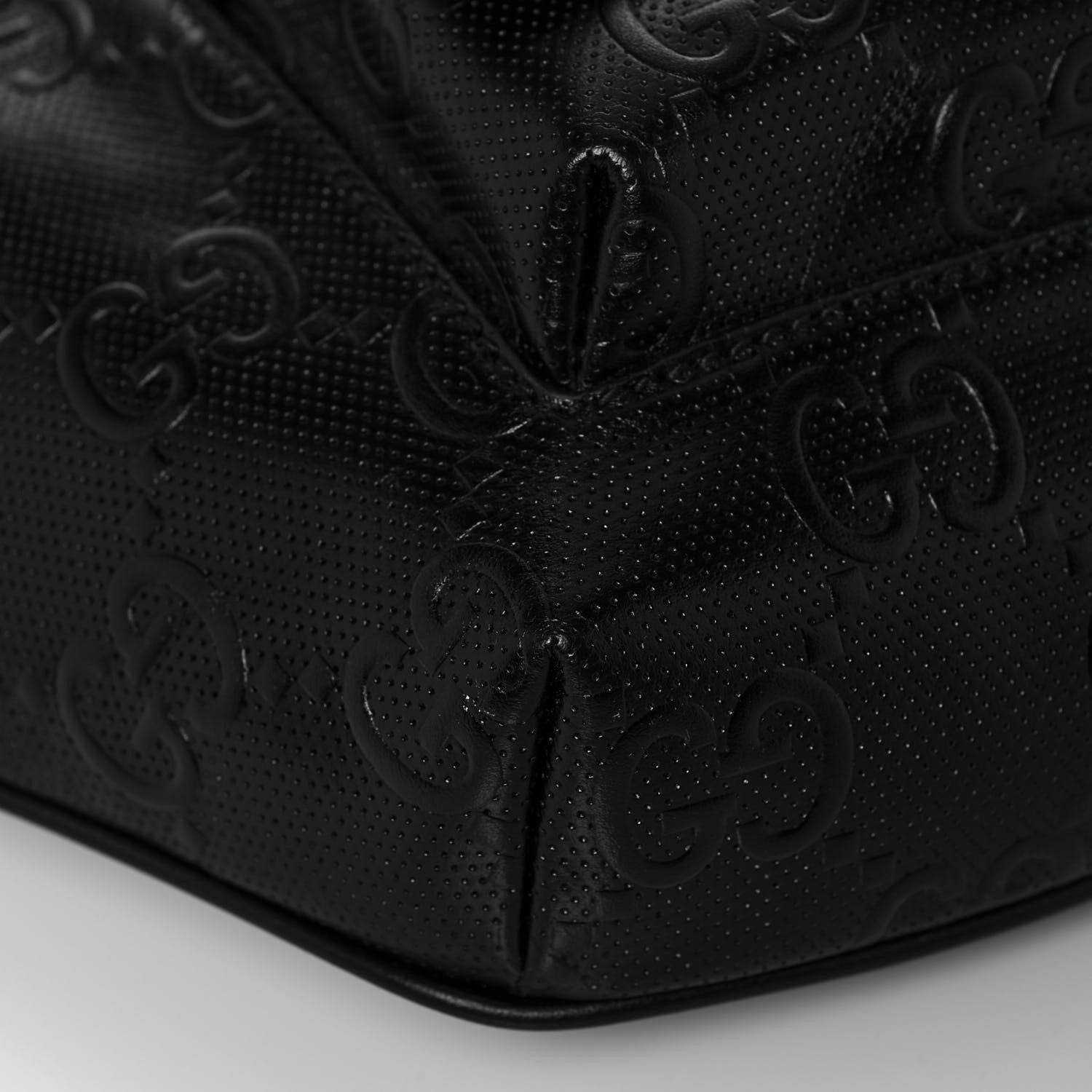 Gucci Calfskin GG Tennis Embossed Pocket Belt Bag Black 9 of 13