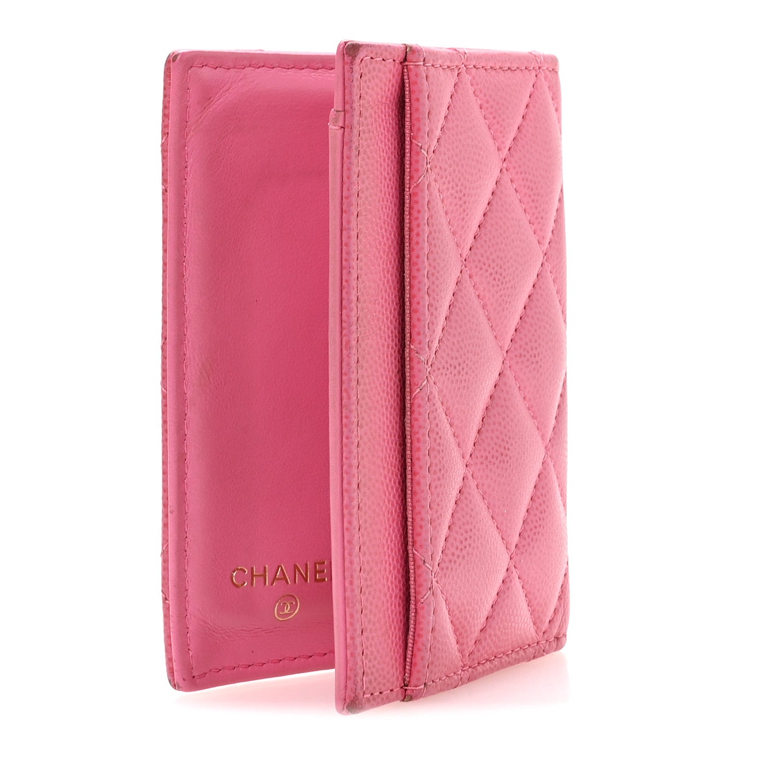 Chanel Caviar Quilted Card Holder Wallet Pink 3 of 8