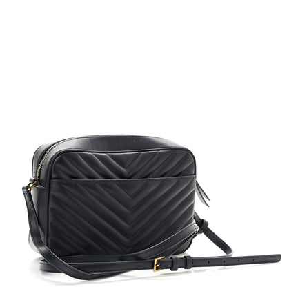 Saint Laurent Calfskin Matelasse Monogram Lou Camera Bag Deep Marine 3 of 10