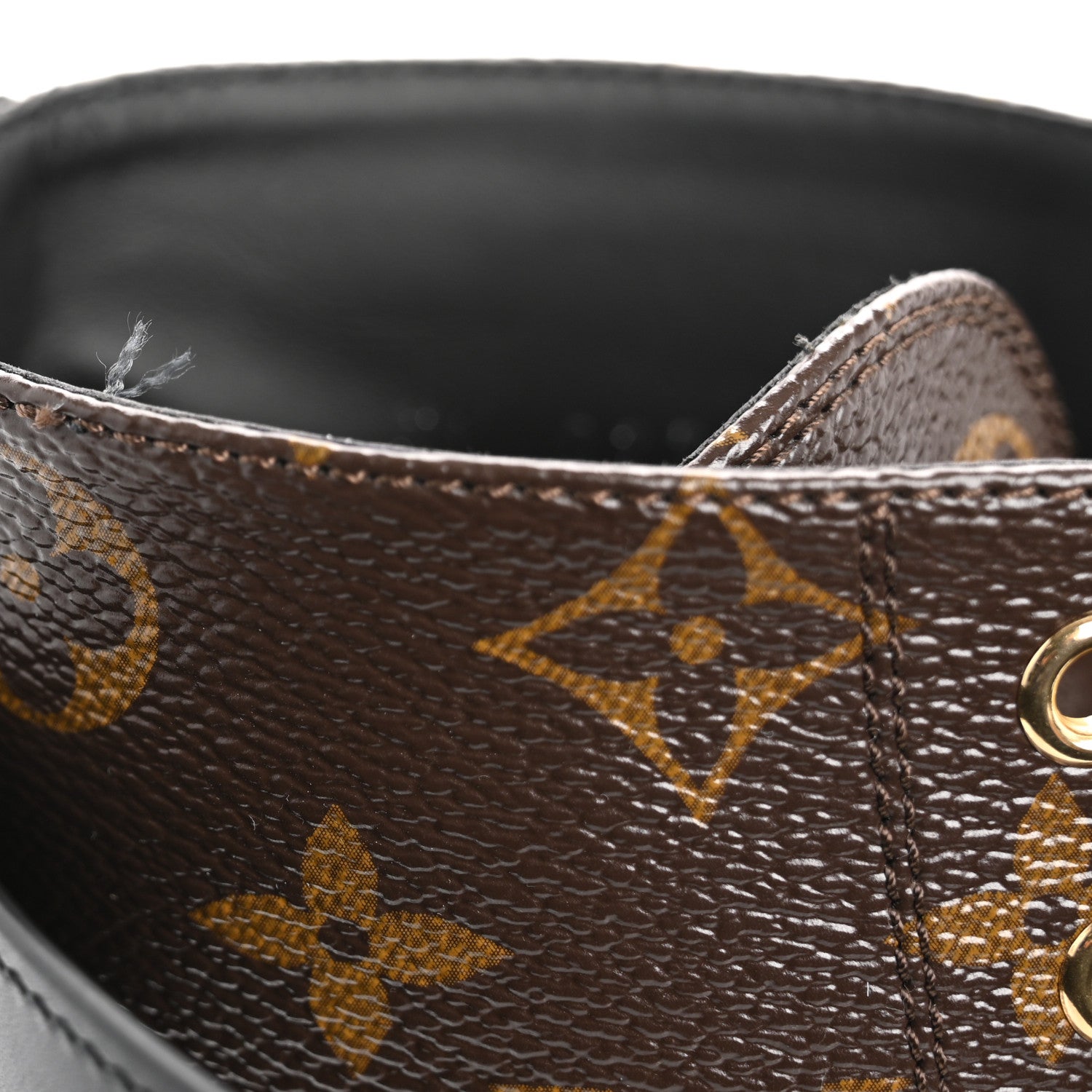 Louis Vuitton Calfskin Monogram Wonderland Flat Ranger Boots 38.5 Black 10 of 11
