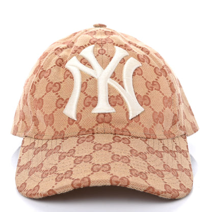 Gucci X MLB Monogram NY Yankees Baseball Hat 57-61 Beige Ruggine 3 of 10