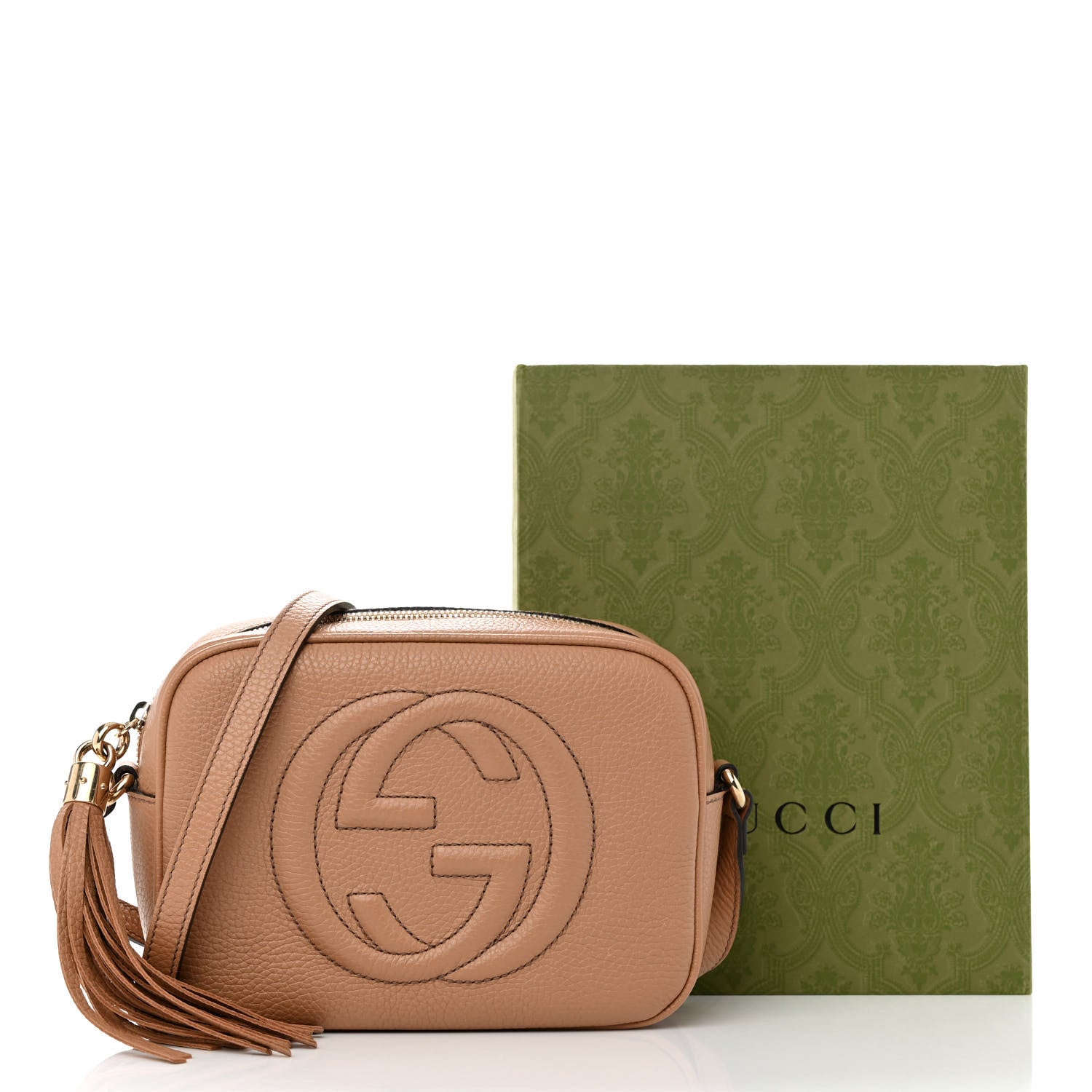 Gucci Pebbled Calfskin Small Soho Disco Bag Camelia 12 of 12