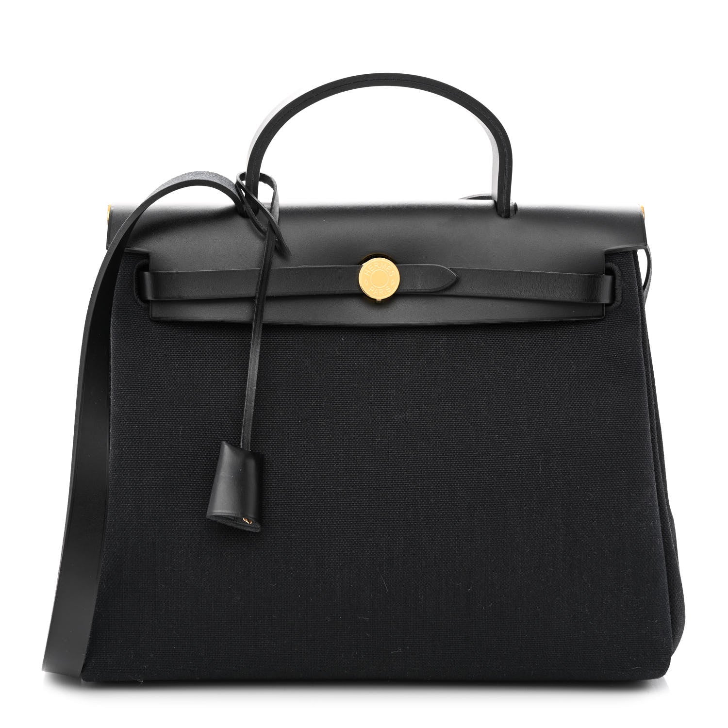Hermes Military Toile Vache Hunter Herbag Zip PM 31 Black 3 of 13