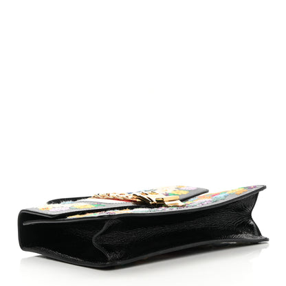 Gucci Calfskin Embroidered Small Sylvie Shoulder Bag Black 4 of 15