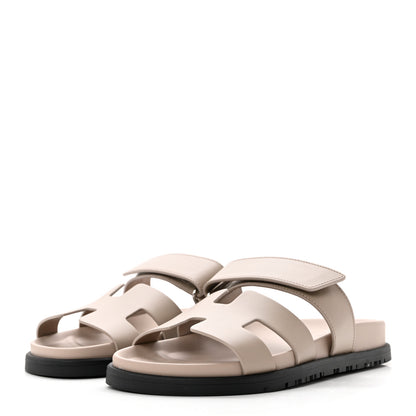 Hermes Calfskin Womens Chypre Sandals 36 Beige Mastic 3 of 9