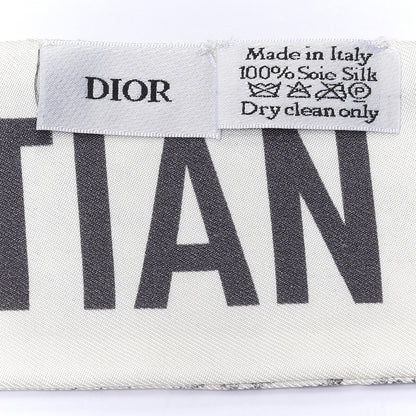 Christian Dior Silk Toile De Jouy Mitzah Scarf White 3 of 3