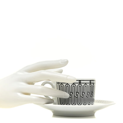 Hermes Porcelain H Deco Tea Cup And Saucer Set Of 2 2 of 7