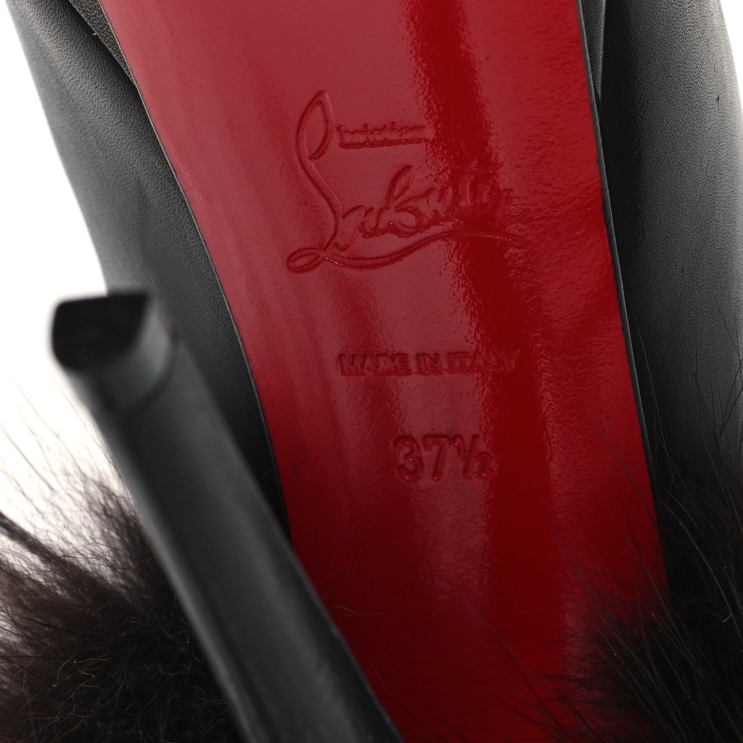 Calfskin Fox Lady Fur 150 Pumps 37.5 Black