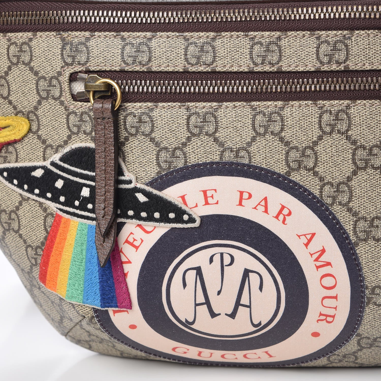 Gucci GG Supreme Monogram Courrier Belt Bag Beige New Acero 8 of 11