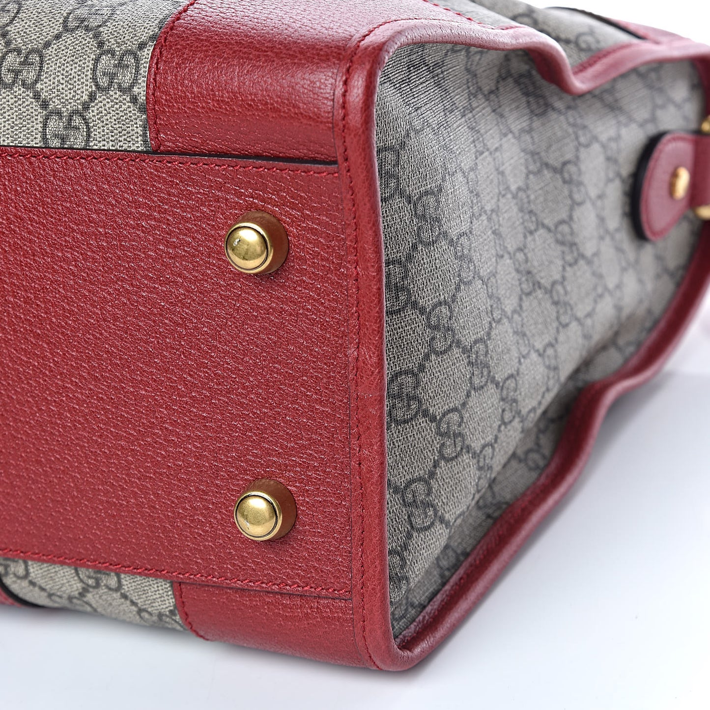 Soft GG Supreme Monogram Web Medium Duffle Bag Beige Red
