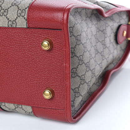 Gucci Soft GG Supreme Monogram Web Medium Duffle Bag Beige Red 11 of 11