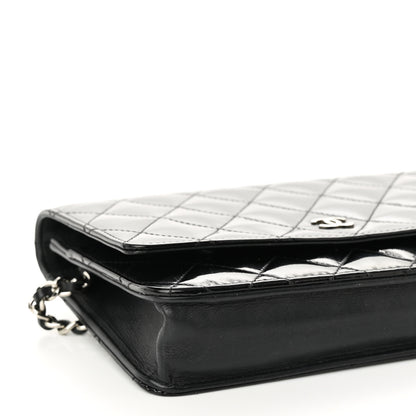Chanel Patent Quilted Wallet On Chain WOC Black 10 of 11
