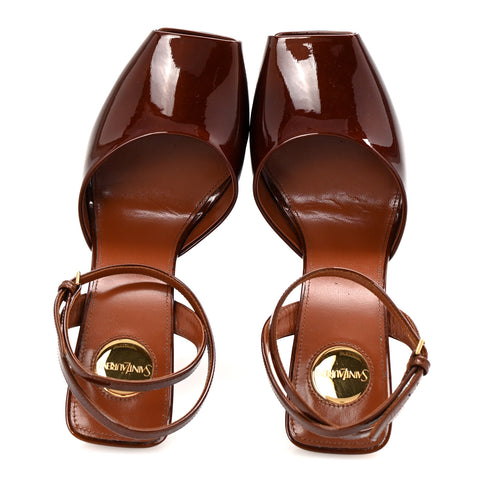Patent Calfskin La Scandale Wedges 38.5 Fluffy Chataigne