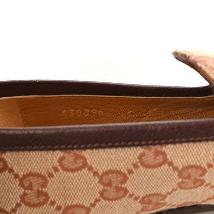 Gucci Canvas GG Monogram Horsebit Mens Jordaan Loafers 9.5 Beige Ruggine Light Brown 9 of 10