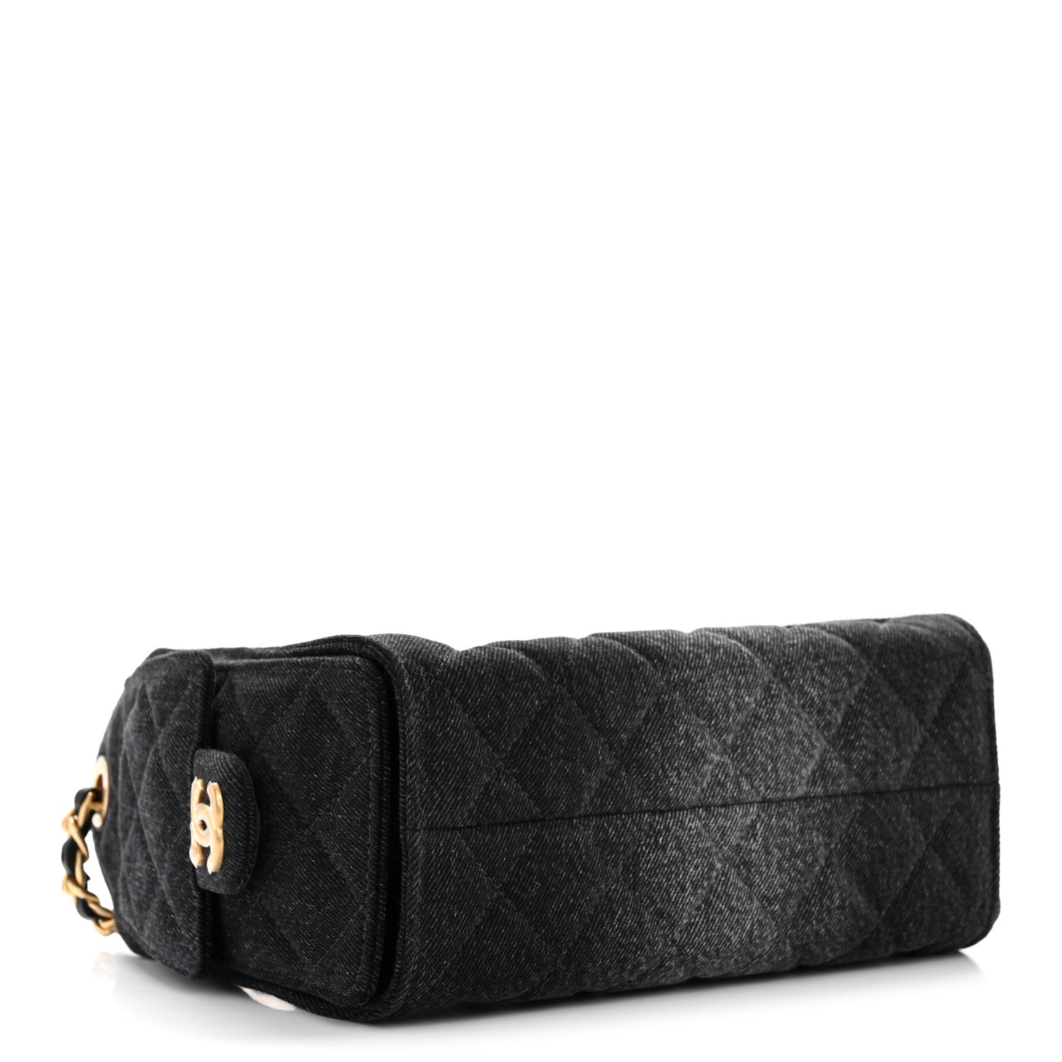 Chanel Washed Denim Quilted Mini Chanel 25 Handbag Black 4 of 10