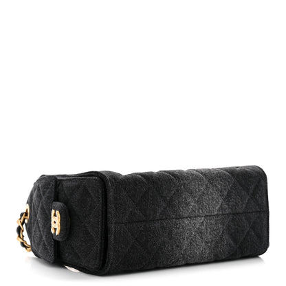 Chanel Washed Denim Quilted Mini Chanel 25 Handbag Black 4 of 10