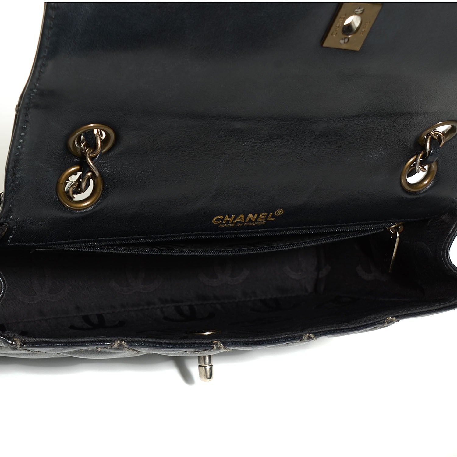 Chanel Calfskin Quilted Contrast Stitch Medium Flap Black 6 of 9