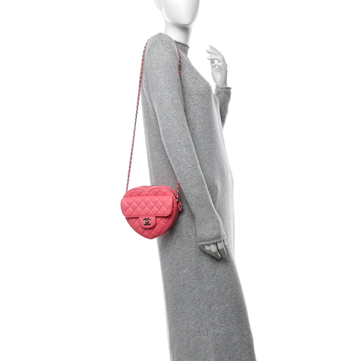 Lambskin Quilted CC In Love Heart Bag Pink