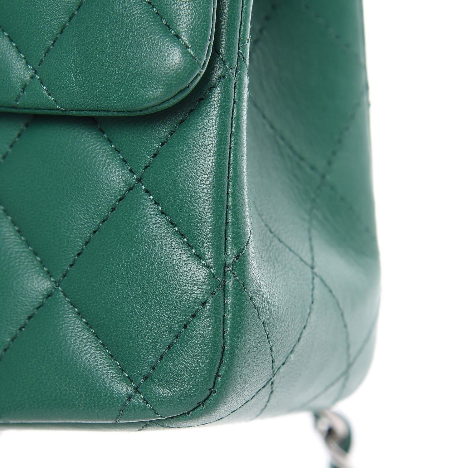 Chanel Lambskin Quilted Medium Double Flap Green 13 of 13