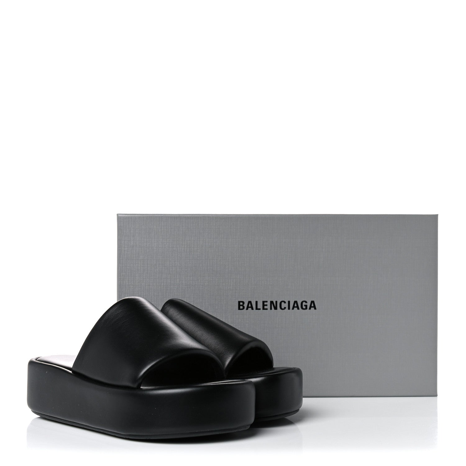 Balenciaga Smooth Nappa Logo Rise Platform Sandals 38 Black White 10 of 10
