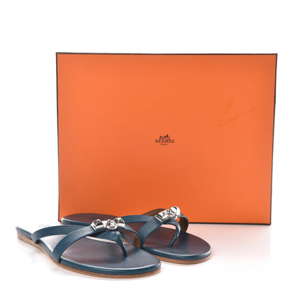 Hermes Epsom Corfou Sandals 36 Bleu Curacao 8 of 8