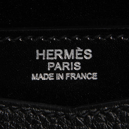 Hermes Box Calf Taurillon Clemence Faco Clutch Black 6 of 14