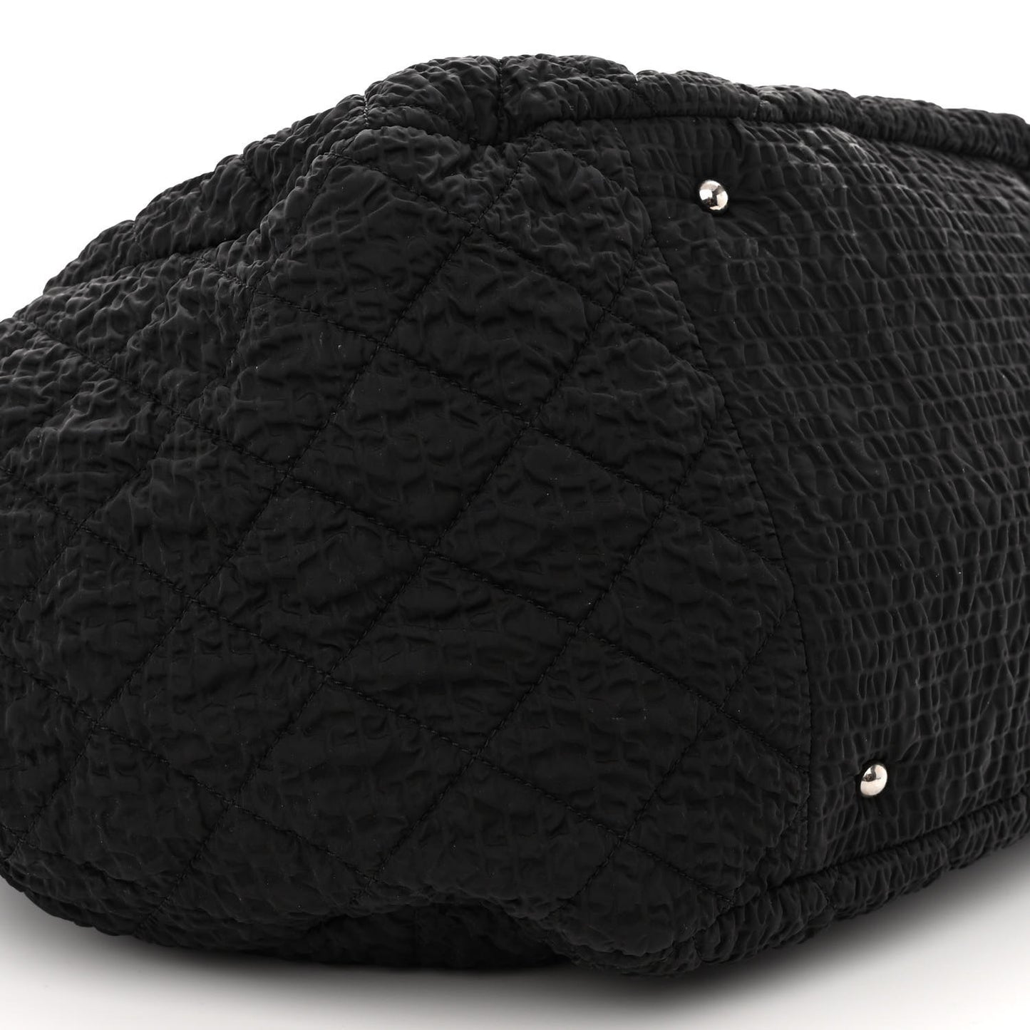 Nylon Quilted CC Logo Tote Black