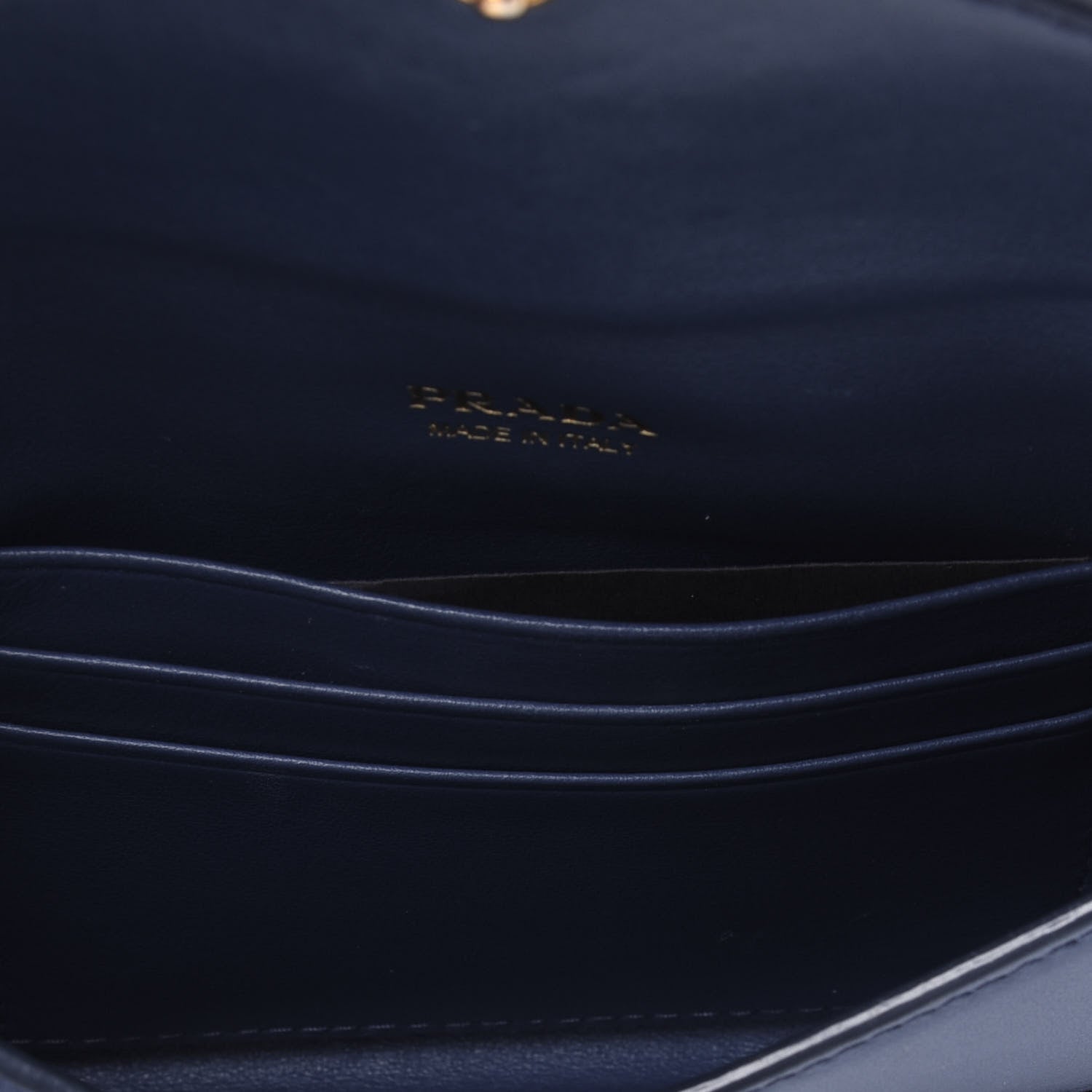 Prada Saffiano City Calf Clutch With Chain Bluette 5 of 15