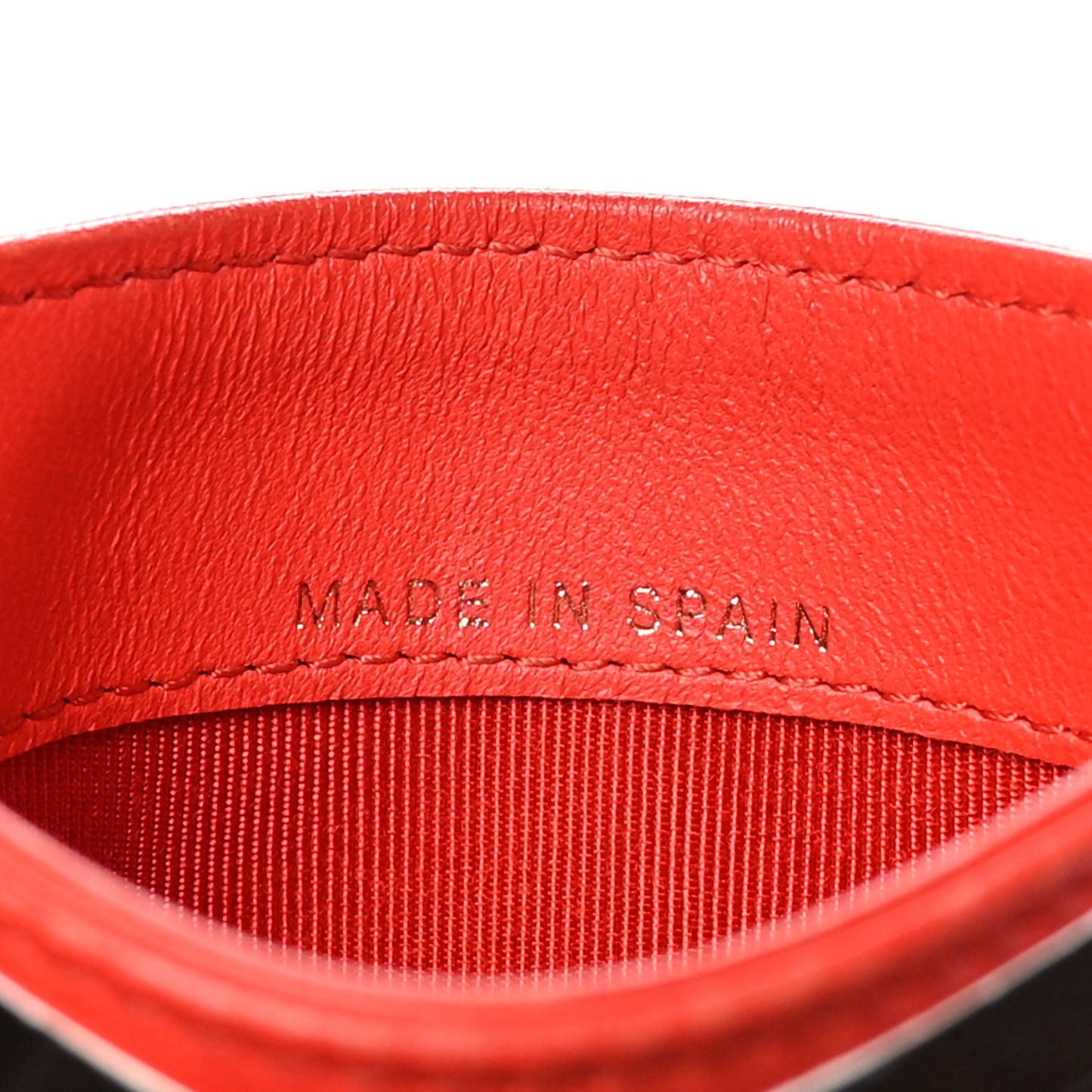 Lambskin Quilted Card Holder Red