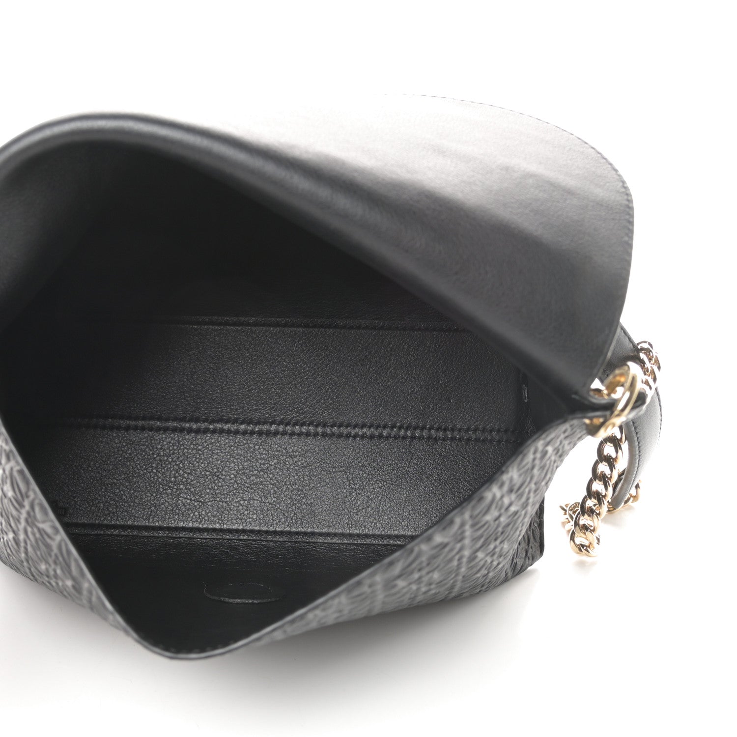 Loewe Goatskin Embossed Avenue Shoulder Bag Black 5 of 11