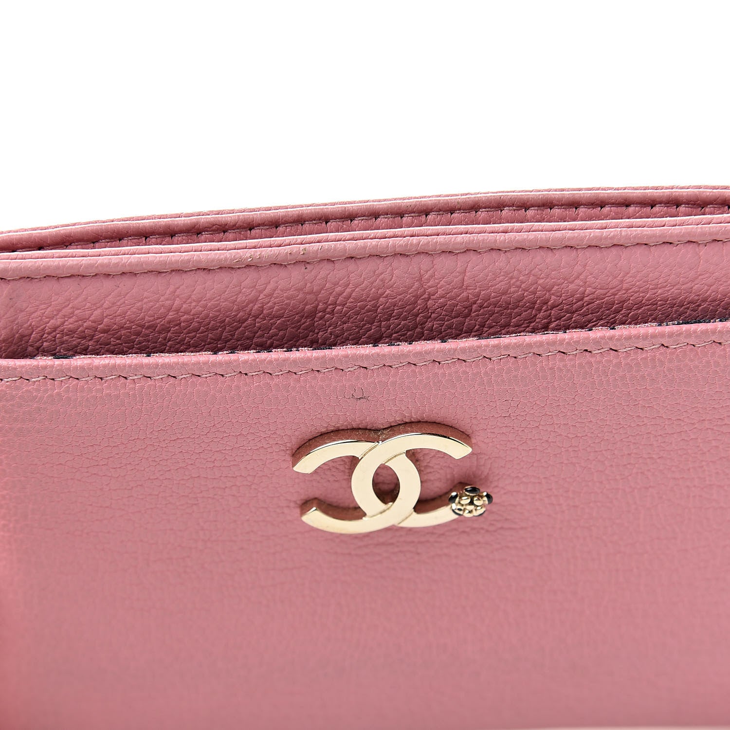 Chanel Goatskin CC Card Holder Pink 12 of 13