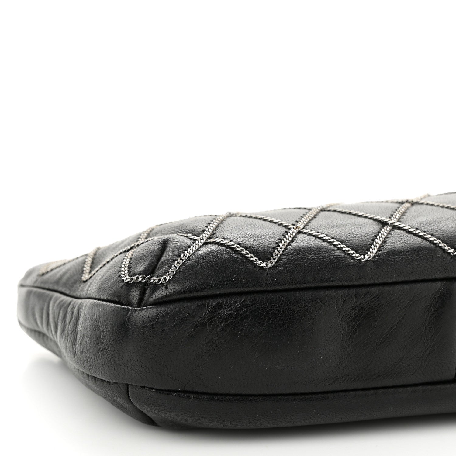 Chanel Calfskin Chain Stitch Clutch Black 9 of 11