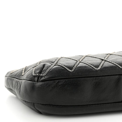 Chanel Calfskin Chain Stitch Clutch Black 9 of 11