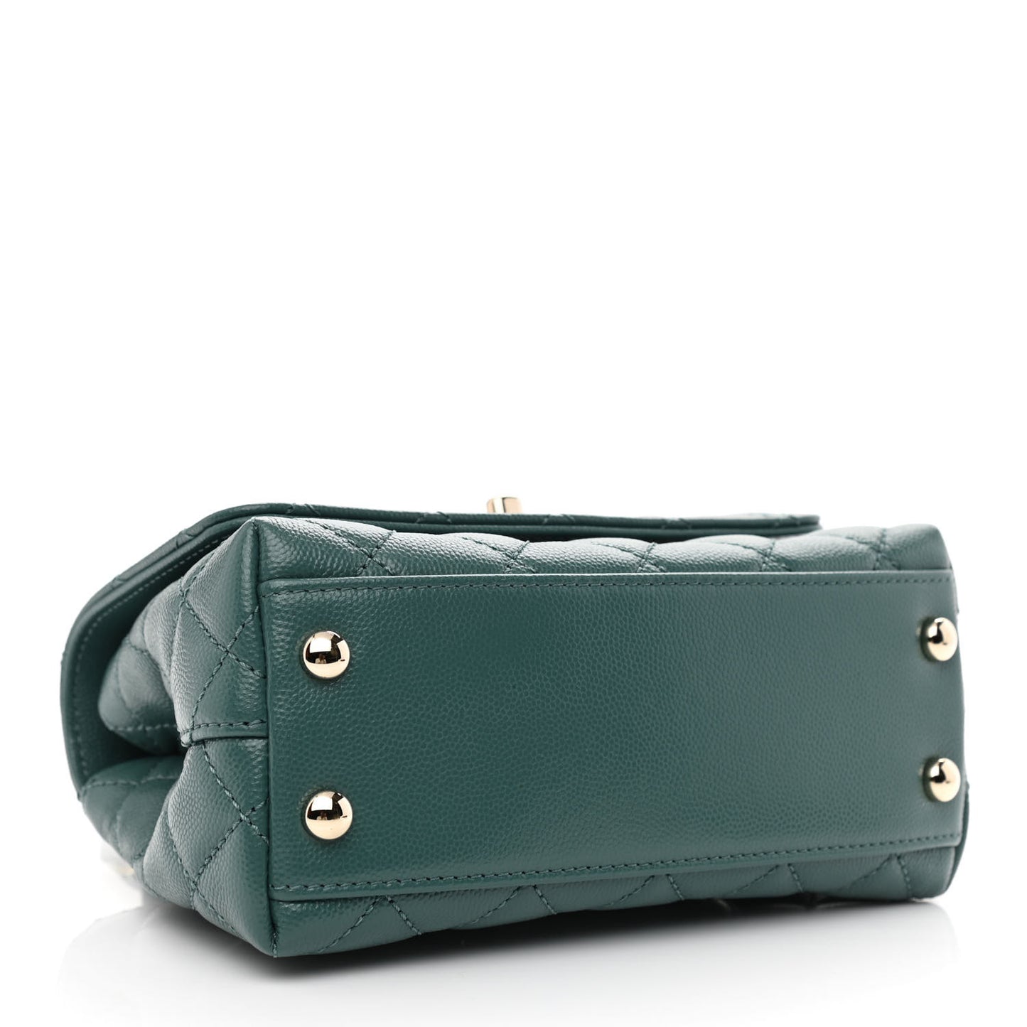 Caviar Quilted Extra Mini Coco Handle Flap Green