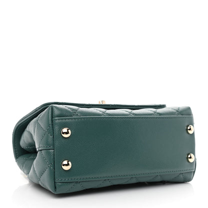 Chanel Caviar Quilted Extra Mini Coco Handle Flap Green 4 of 11