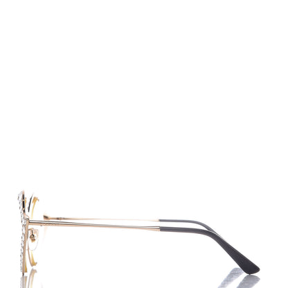 Gucci Metal Crystal Cat Eye Glasses GG0046/S Gold 3 of 7