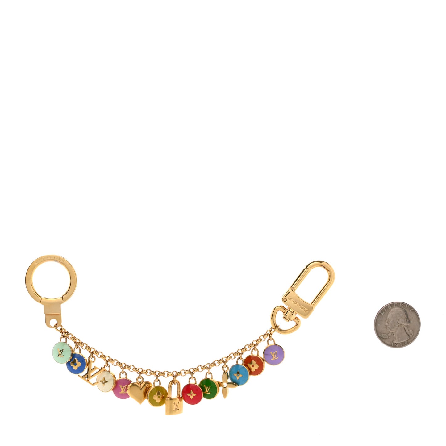 Metal Enamel Pastilles Key Chain Bag Charm Multicolor