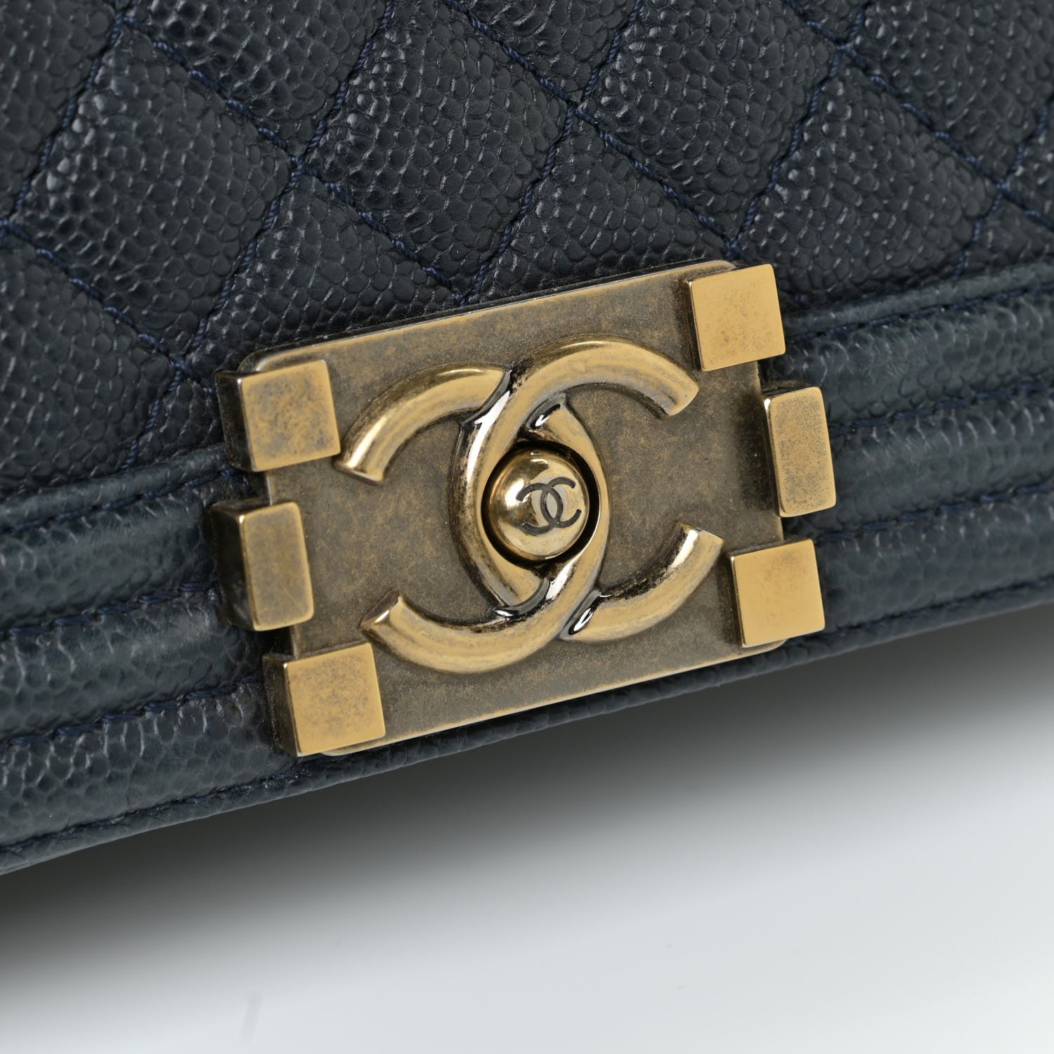 Chanel Caviar Quilted Large Boy Flap Blue 19 of 20