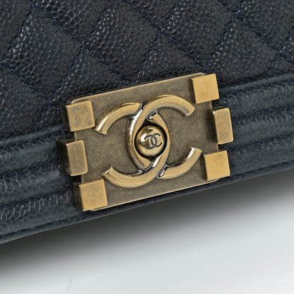 Chanel Caviar Quilted Large Boy Flap Blue 19 of 20