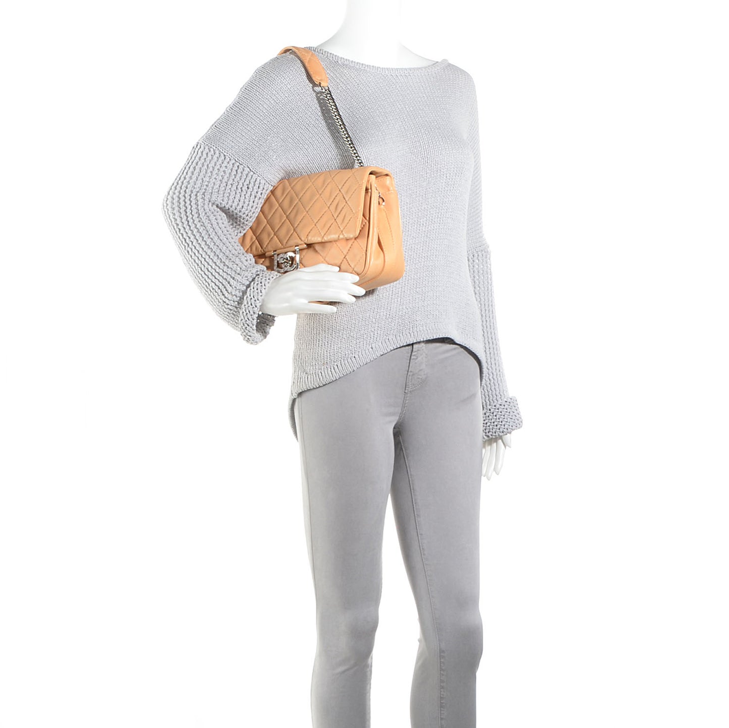Lambskin Icons Secret Label Jumbo Flap Beige