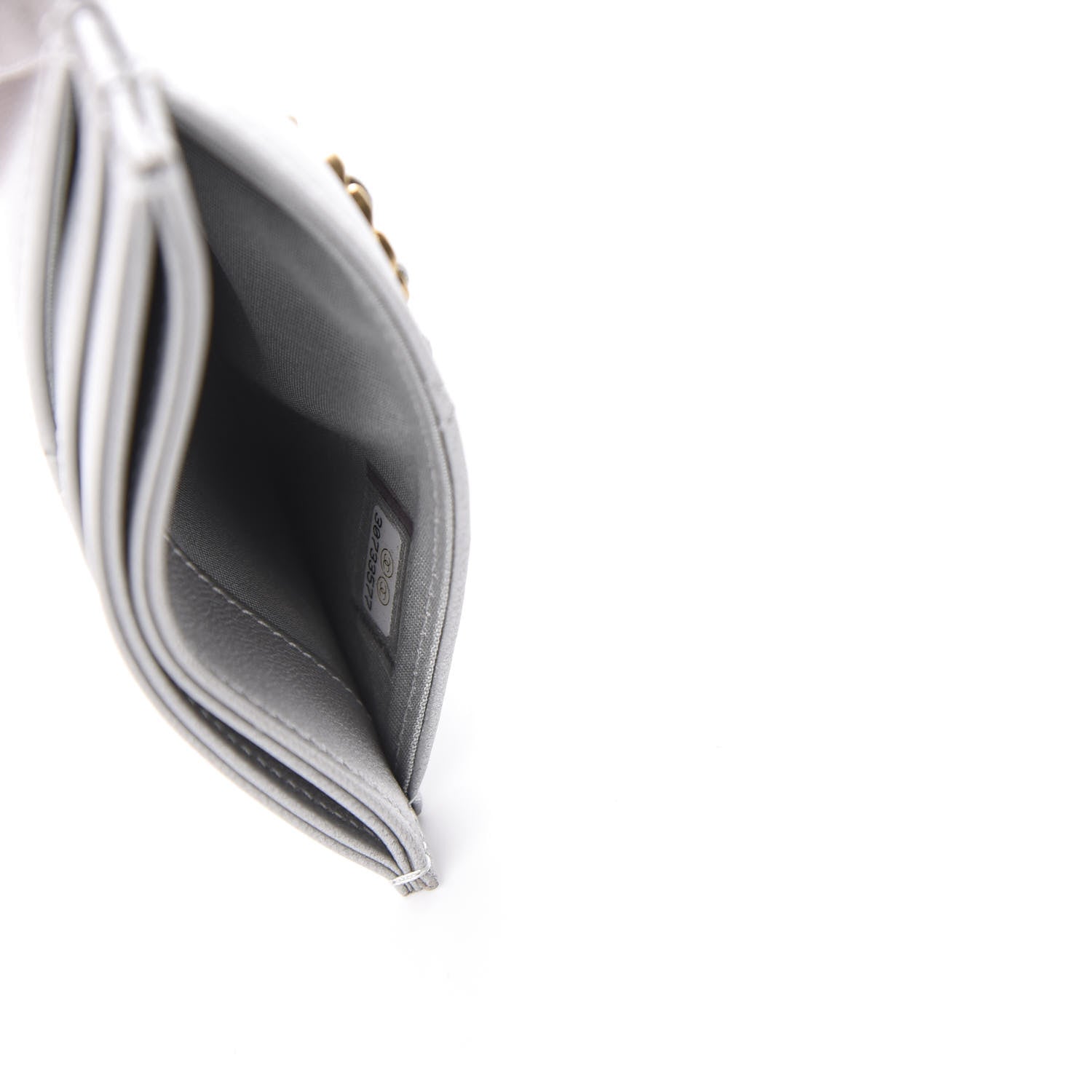 Chanel Metallic Goatskin Quilted 19 Card Holder Silver 5 of 10